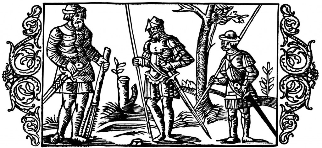 "Diferencias entre los gigantes y los guerreros" (grabado escandinavo de 1555)