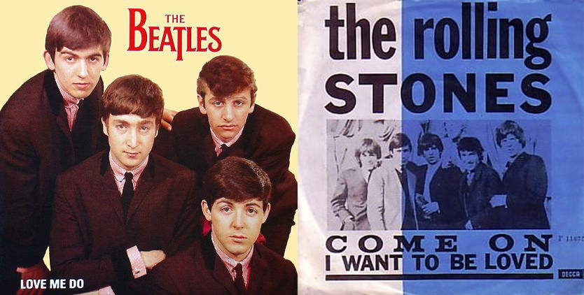 Primeros 'singles' de los Beatles (1962) y los Rolling Stones (1963)