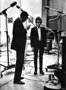 Tom Wilson y Bob Dylan en el estudio, 1965