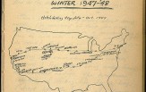 Mapa dibujado a mano por Kerouac del primer viaje de "En la carretera"